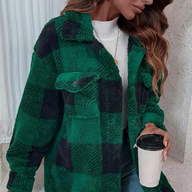 Женская плюшевая куртка из флиса