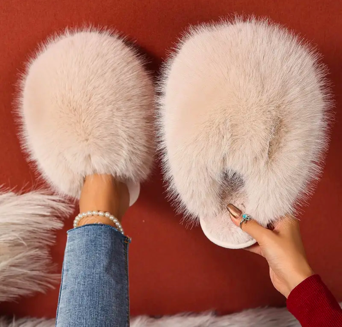 Меховые тапочки "Mink"