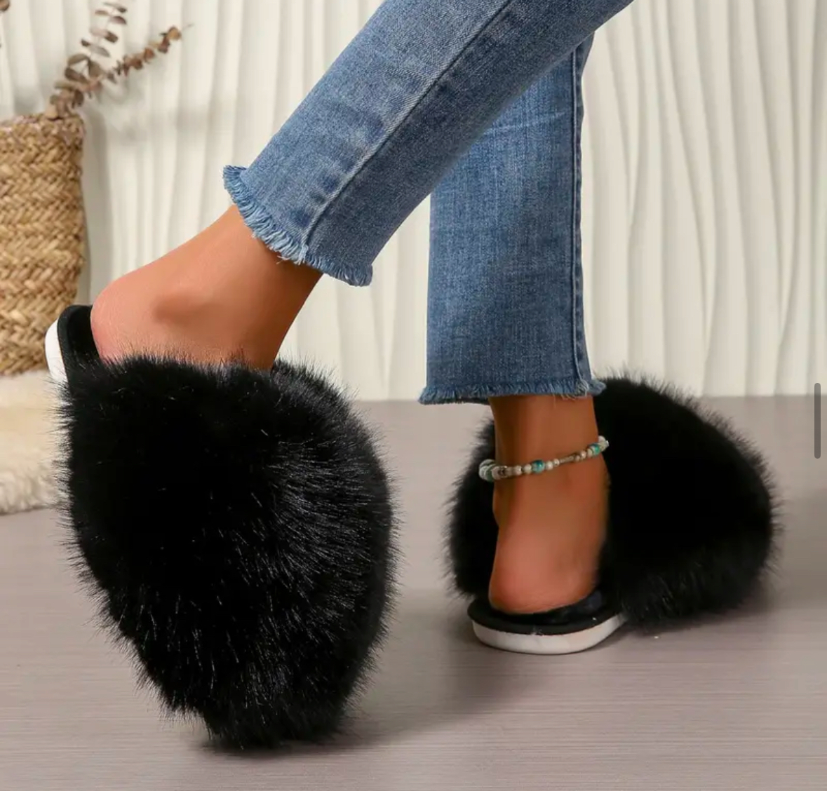 Меховые тапочки "Mink"