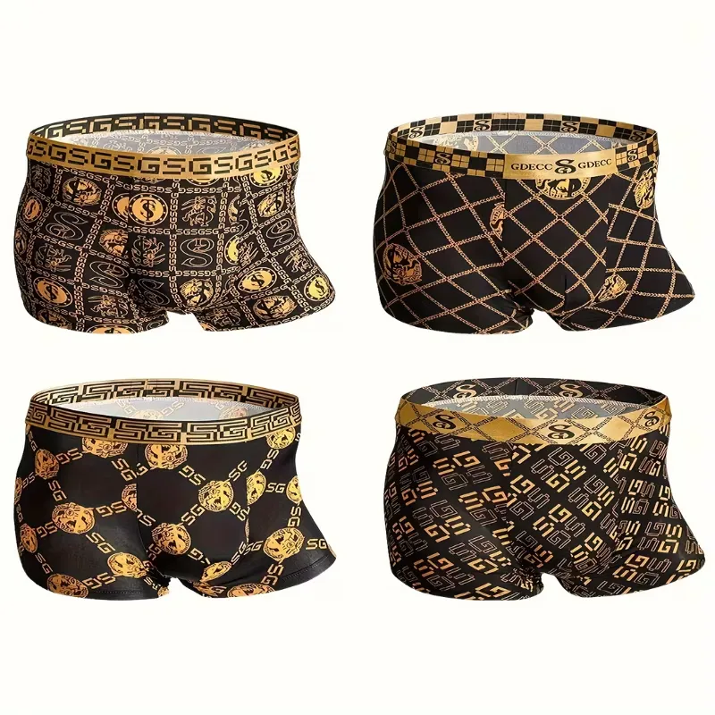 Подарочный набор мужских трусов-боксеров в черно-золотой коробке