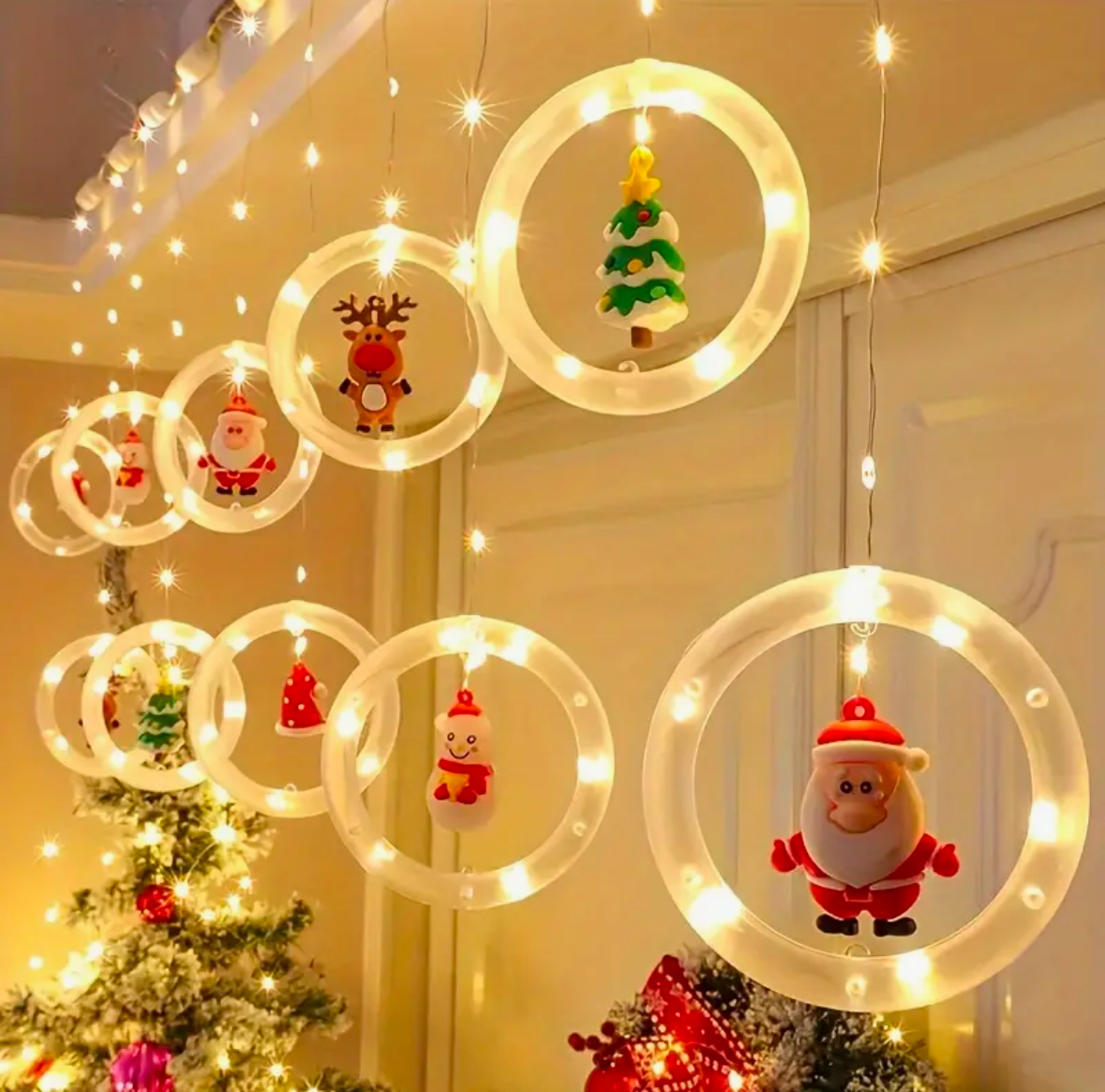 Гирлянда с кольцами+гирлянда звёзды