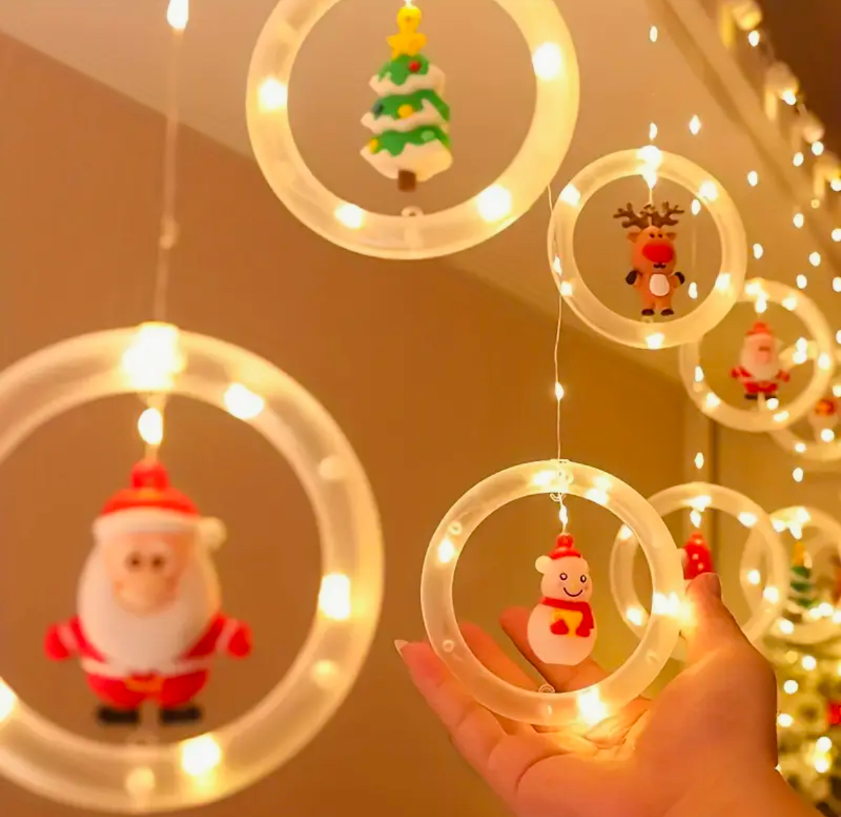 Гирлянда с кольцами+гирлянда звёзды