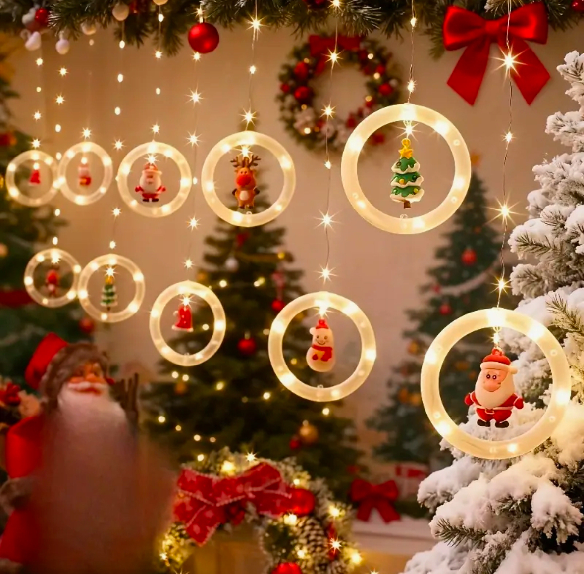 Гирлянда с кольцами+гирлянда звёзды