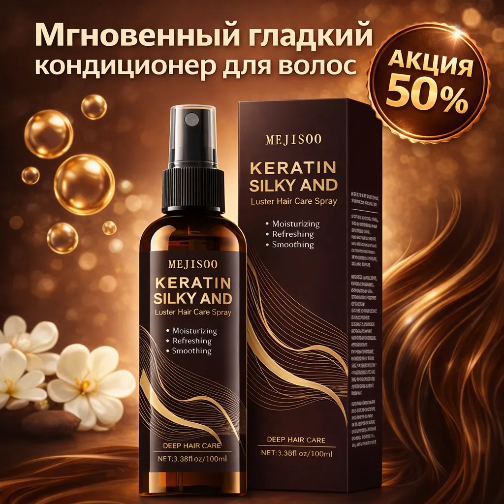 Мгновенный гладкий кондиционер для волос для блеска и легкого расчесывания