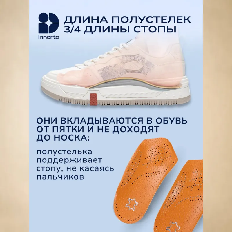 Кожаные ортопедические подпяточники для профилактики плоскостопия и поддержки стопы