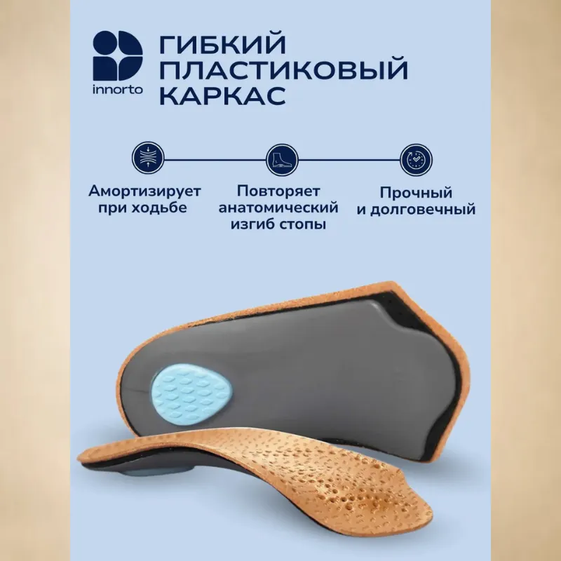 Кожаные ортопедические подпяточники для профилактики плоскостопия и поддержки стопы