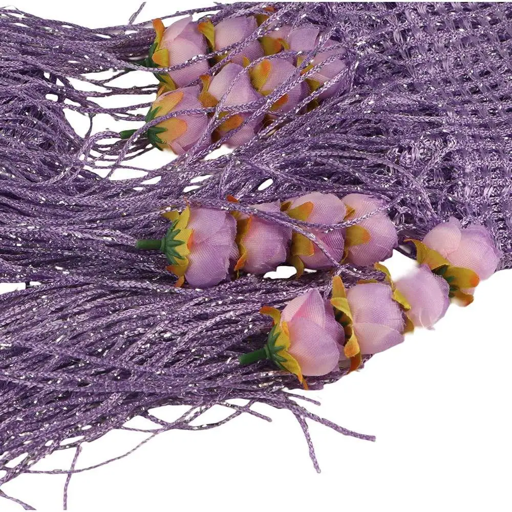 Нитяные шторы с цветами в интерьере, размер 1×2 м