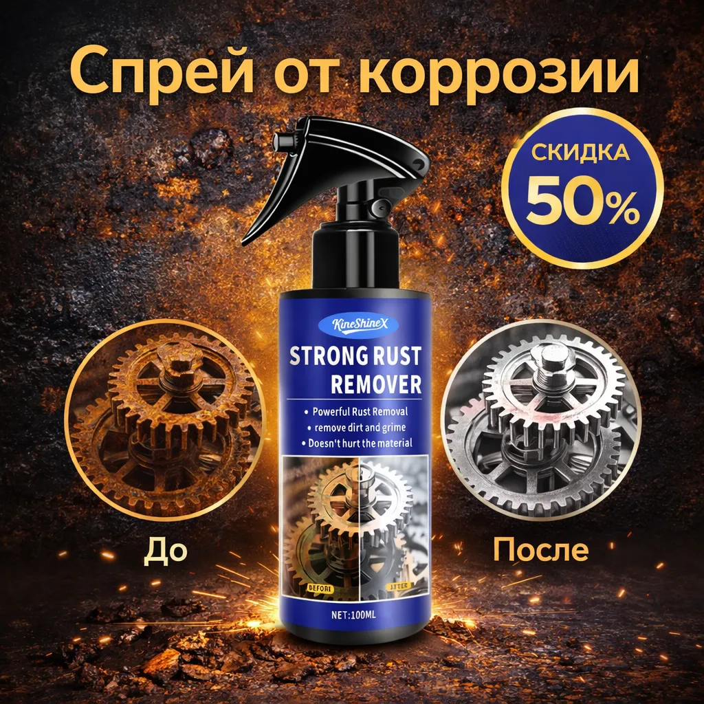 Спрей от коррозии Strong Rust Remover для очистки ржавчины с металла