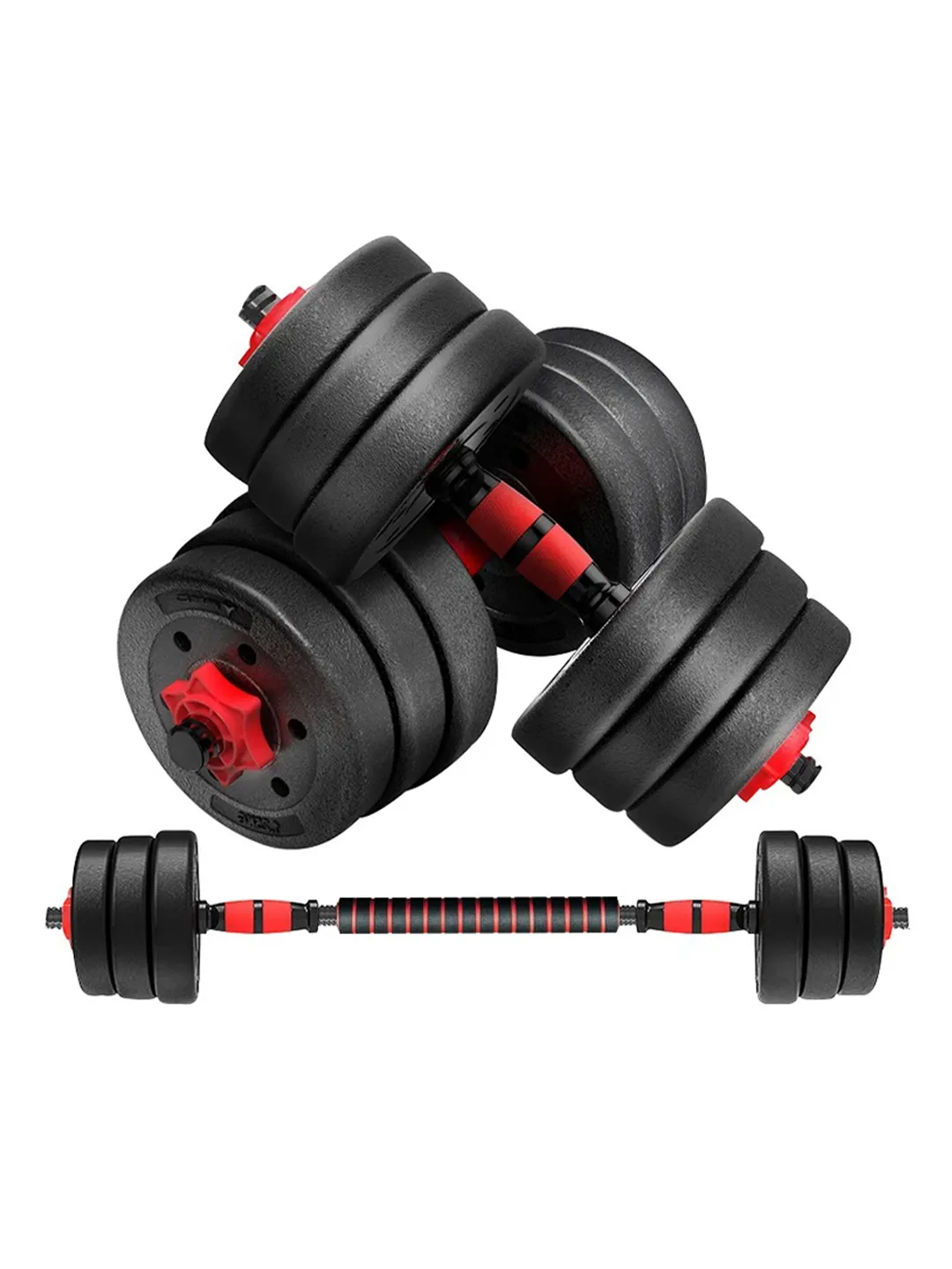 Набор 2-в-1 со штангой и гантелями