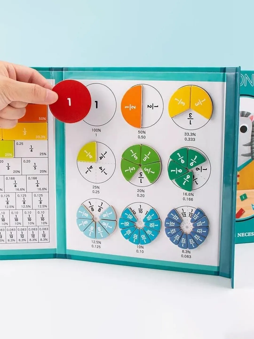 Детская книга-головоломка с дробями