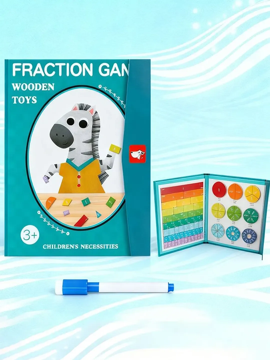 Детская книга-головоломка с дробями