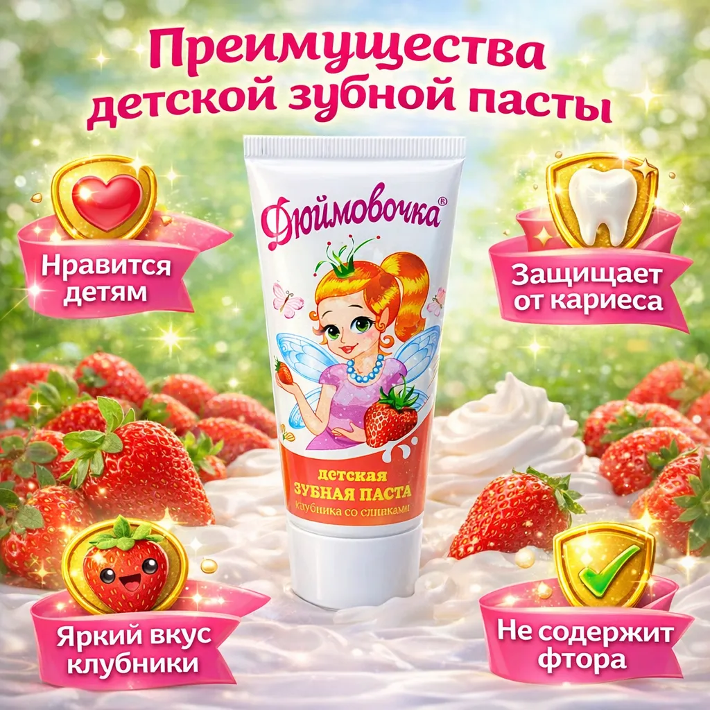 Детская зубная паста для ежедневной защиты и ухода за зубами