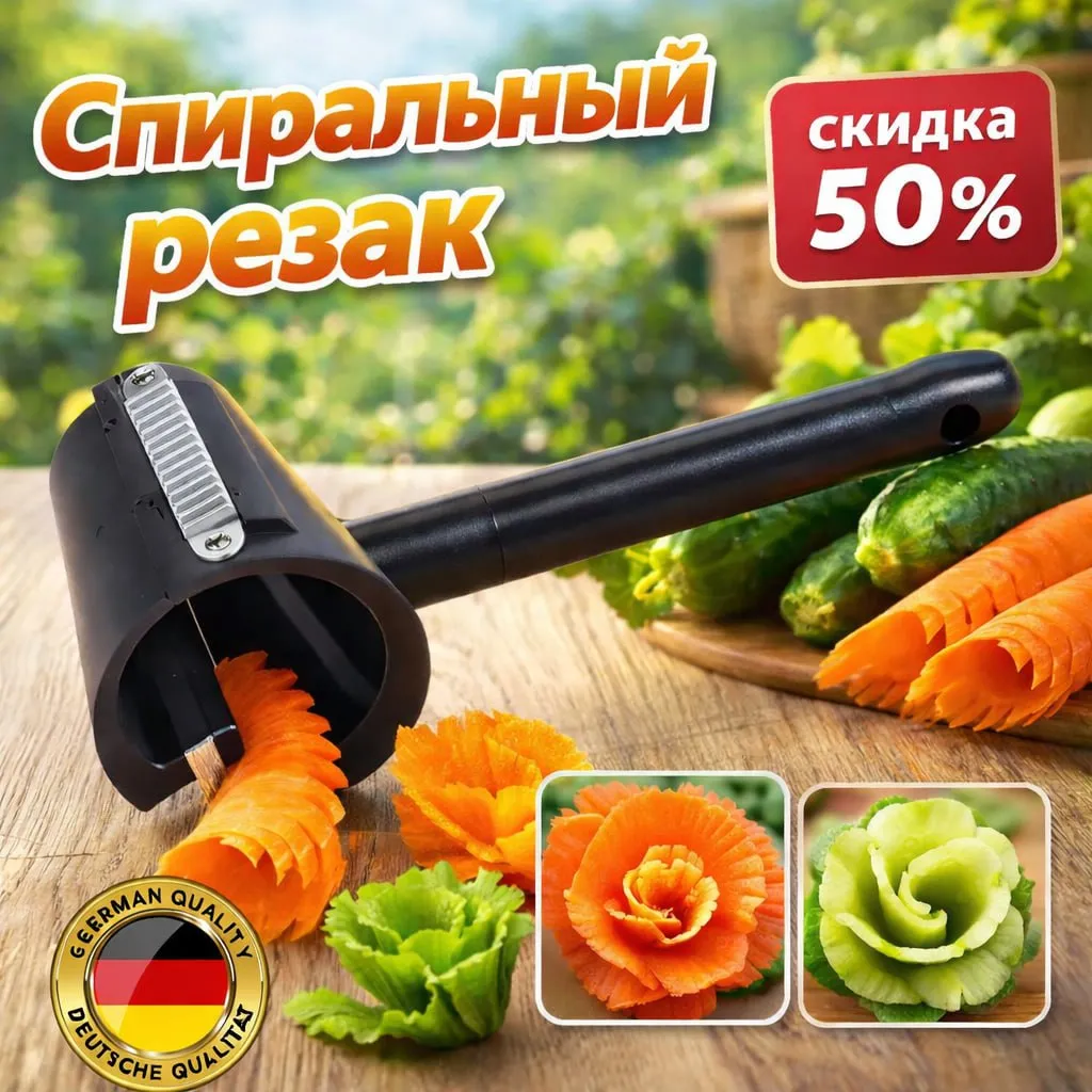 Спиральный резак для овощей — нарезка цветов