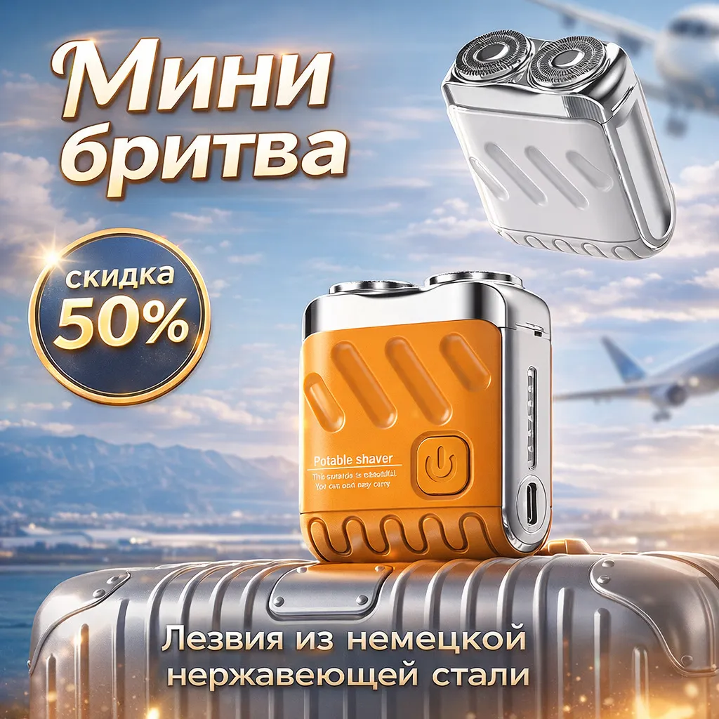 Мини портативная электробритва R-12 с влагозащитой и USB-зарядкой