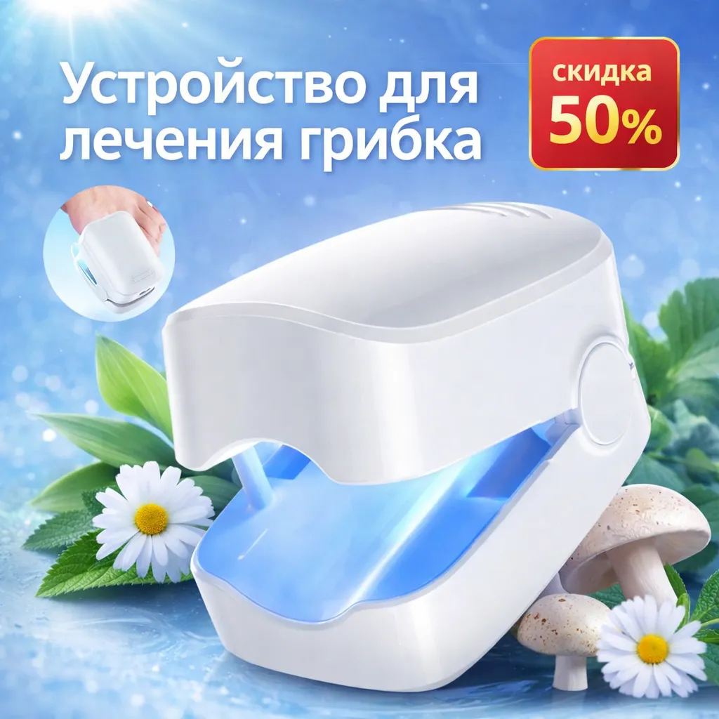 Прибор для лечения грибка ногтей с синим и инфракрасным светом