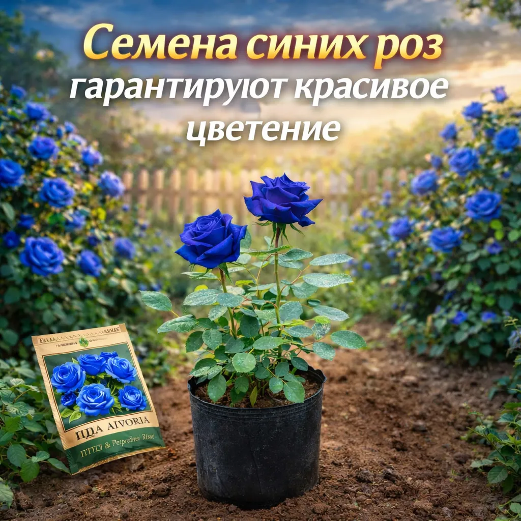 Семена синих роз 50 семян для выращивания красивых декоративных цветов