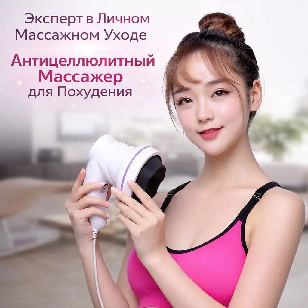 Антицеллюлитный массажер для тела с насадками для домашнего массажа