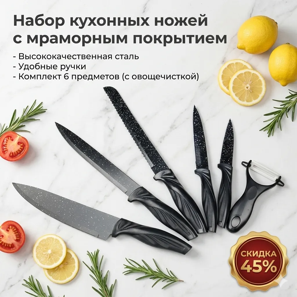 ножи кухонные 6 шт