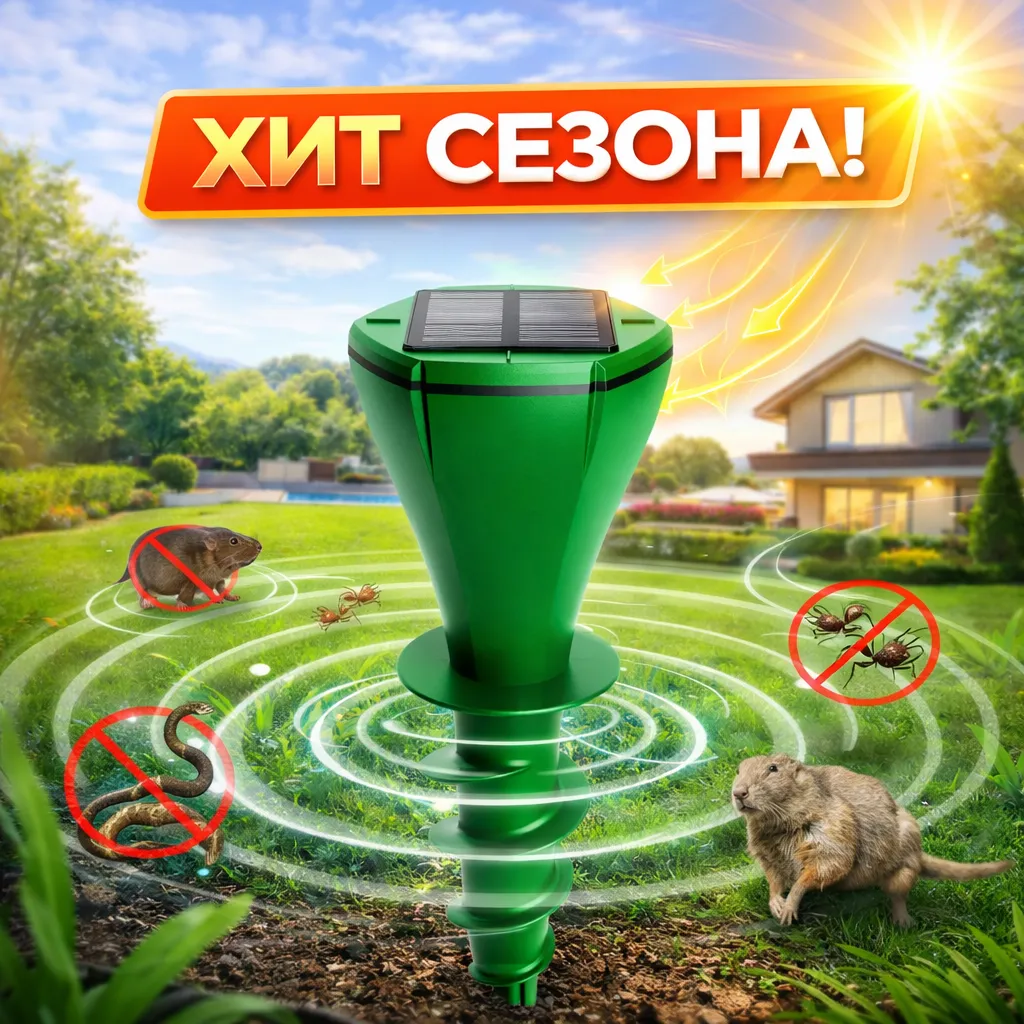 Солнечный отпугиватель насекомых и диких животных для сада и участка