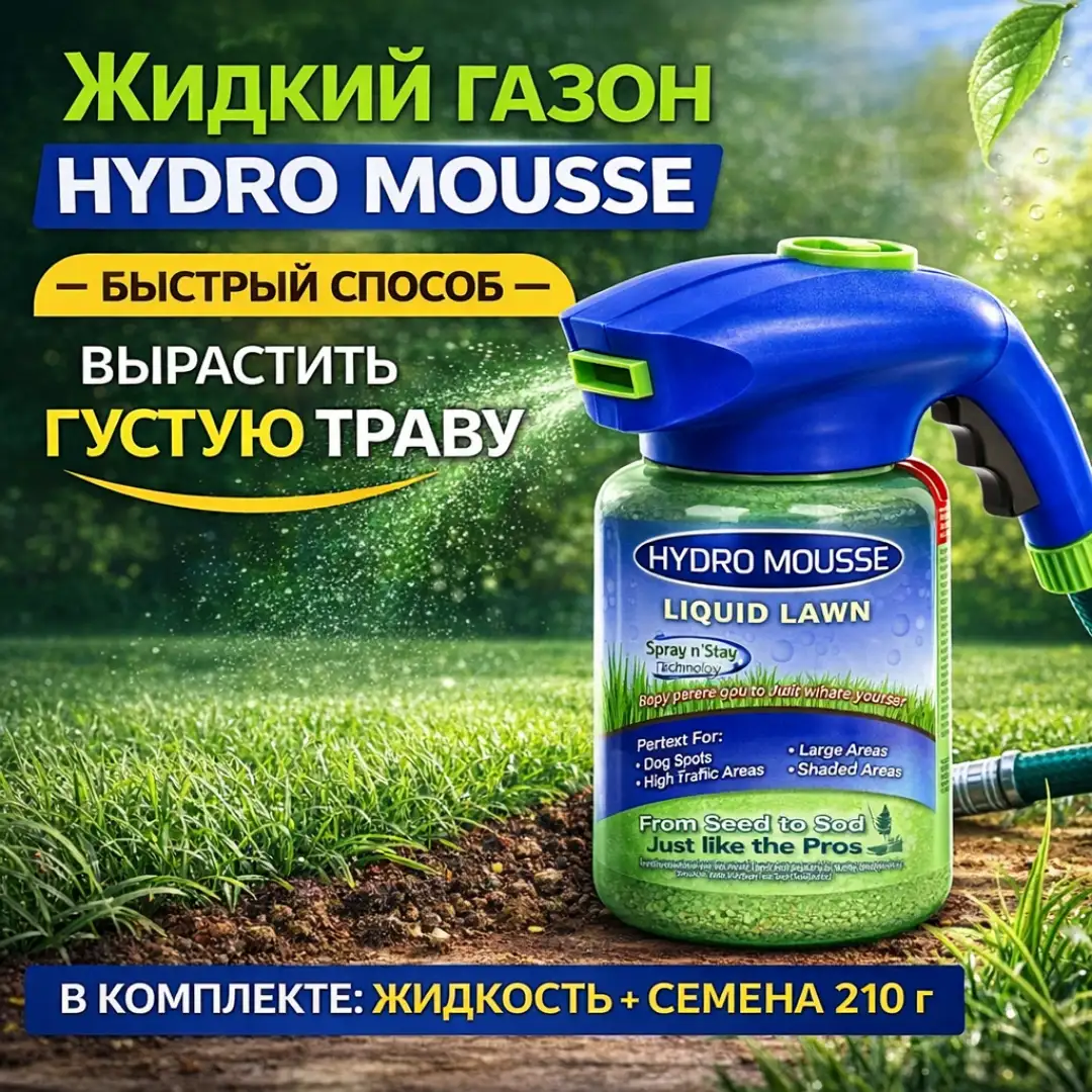 Жидкий газон Hydro Mousse — быстрый способ вырастить густую траву