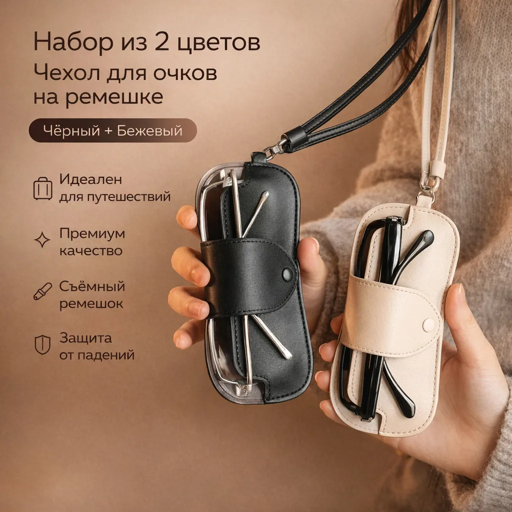 чехол для очков на ремешке