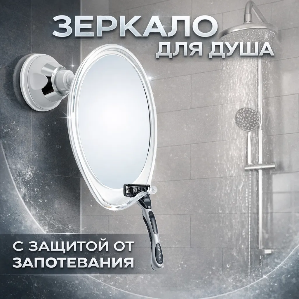 зеркало для душа с защитой от запотевания