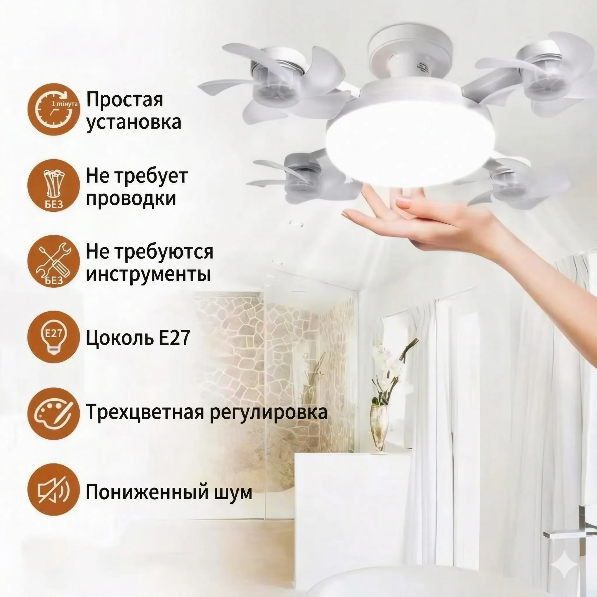 потолочная люстра-вентилятор