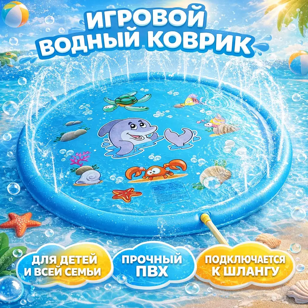 Надувной коврик-фонтан