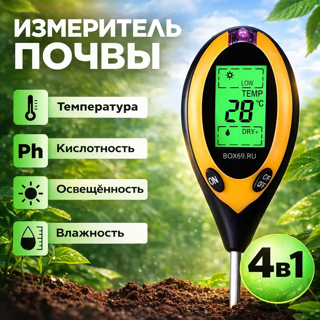 Универсальный измеритель почвы 4 в 1