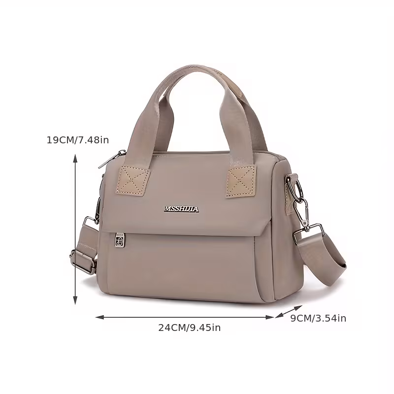 Женская нейлоновая сумка через плечо с короткими ручками и длинным ремнем