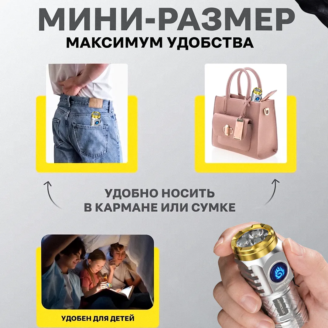 Немецкий миниатюрный трехдиодный фонарь