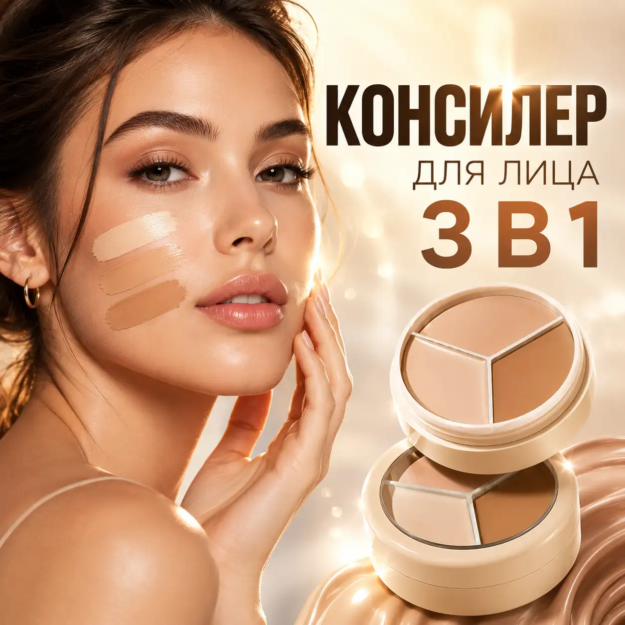Совершенный тон лица с палеткой 3 в 1