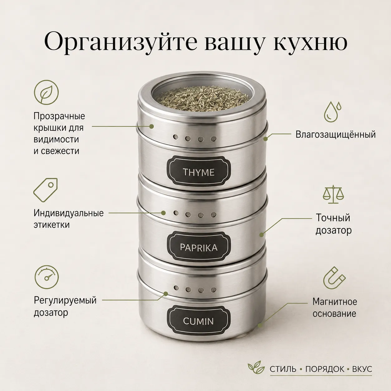 набор баночек для специй