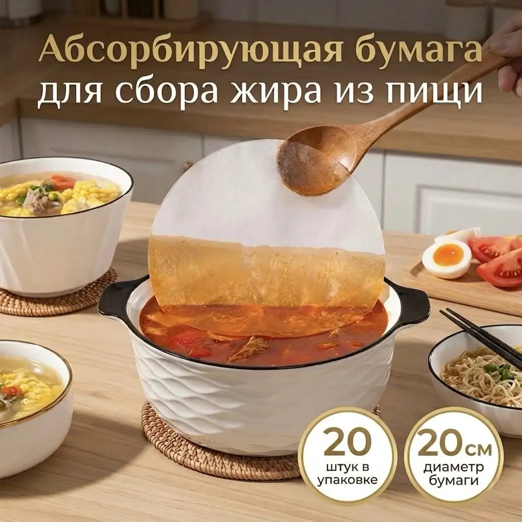 Абсорбирующая бумага для сбора жира из пищи