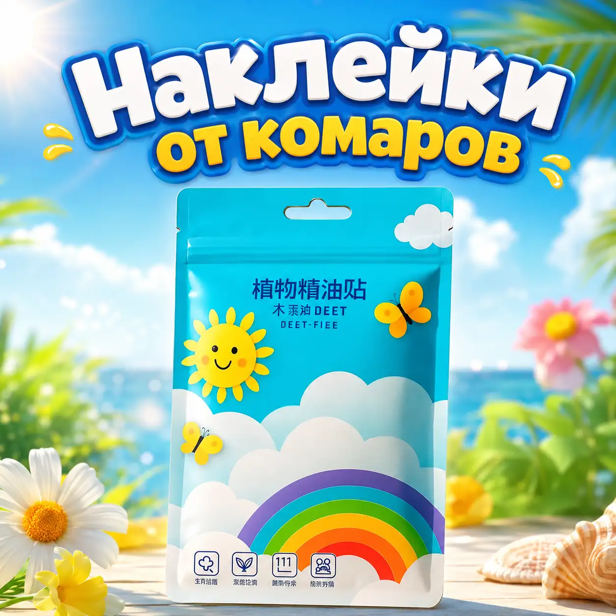 Наклейки от комаров и мошек: Защита 360° для всей семьи без химии, спреев и запаха ДЭТА