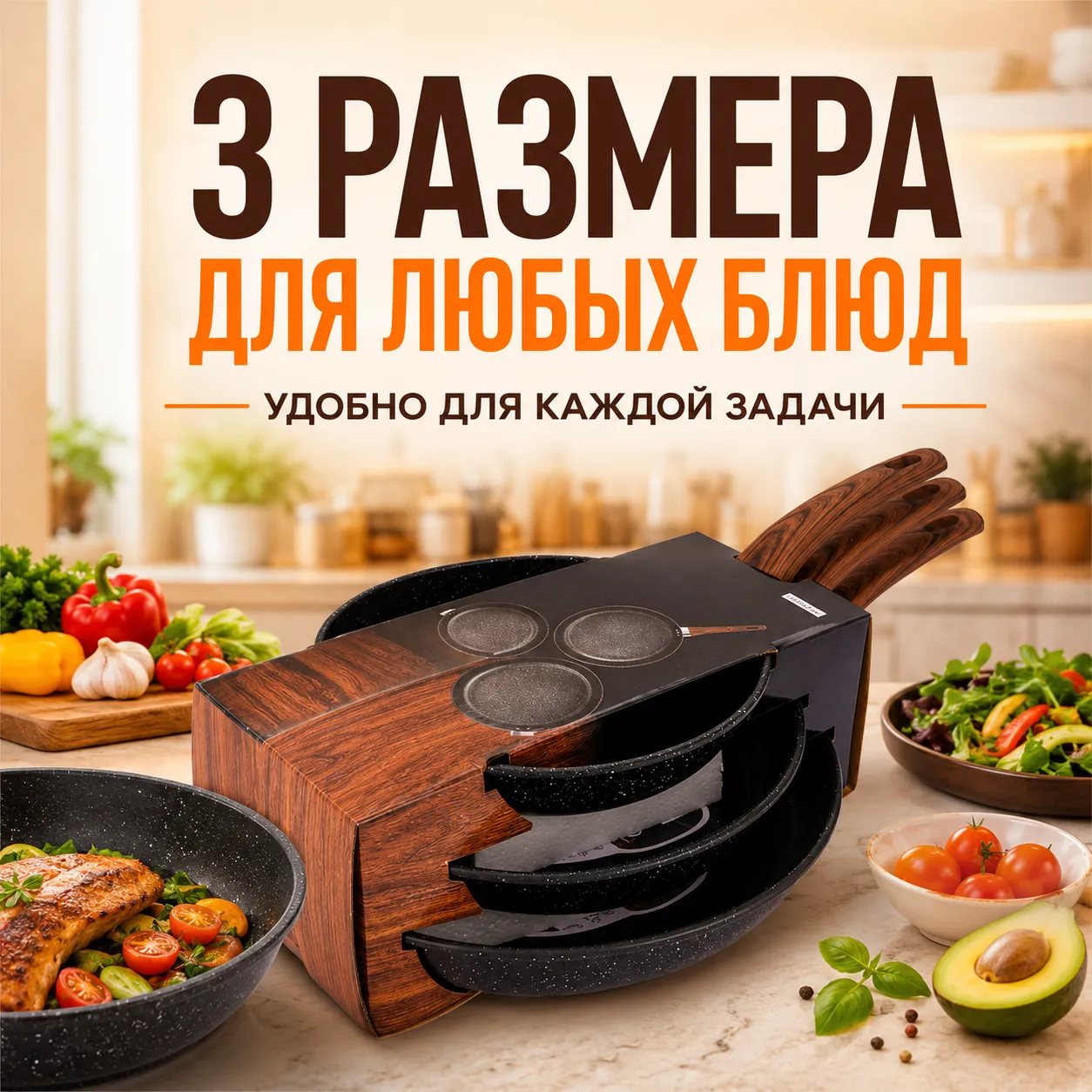 набор сковородок