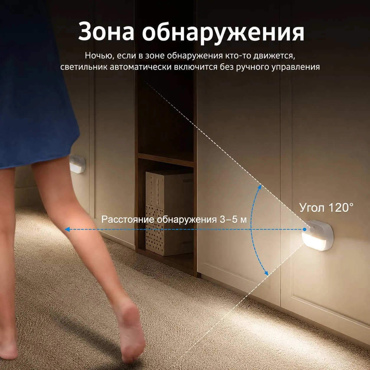 светодиодный ночник с датчиком движения 