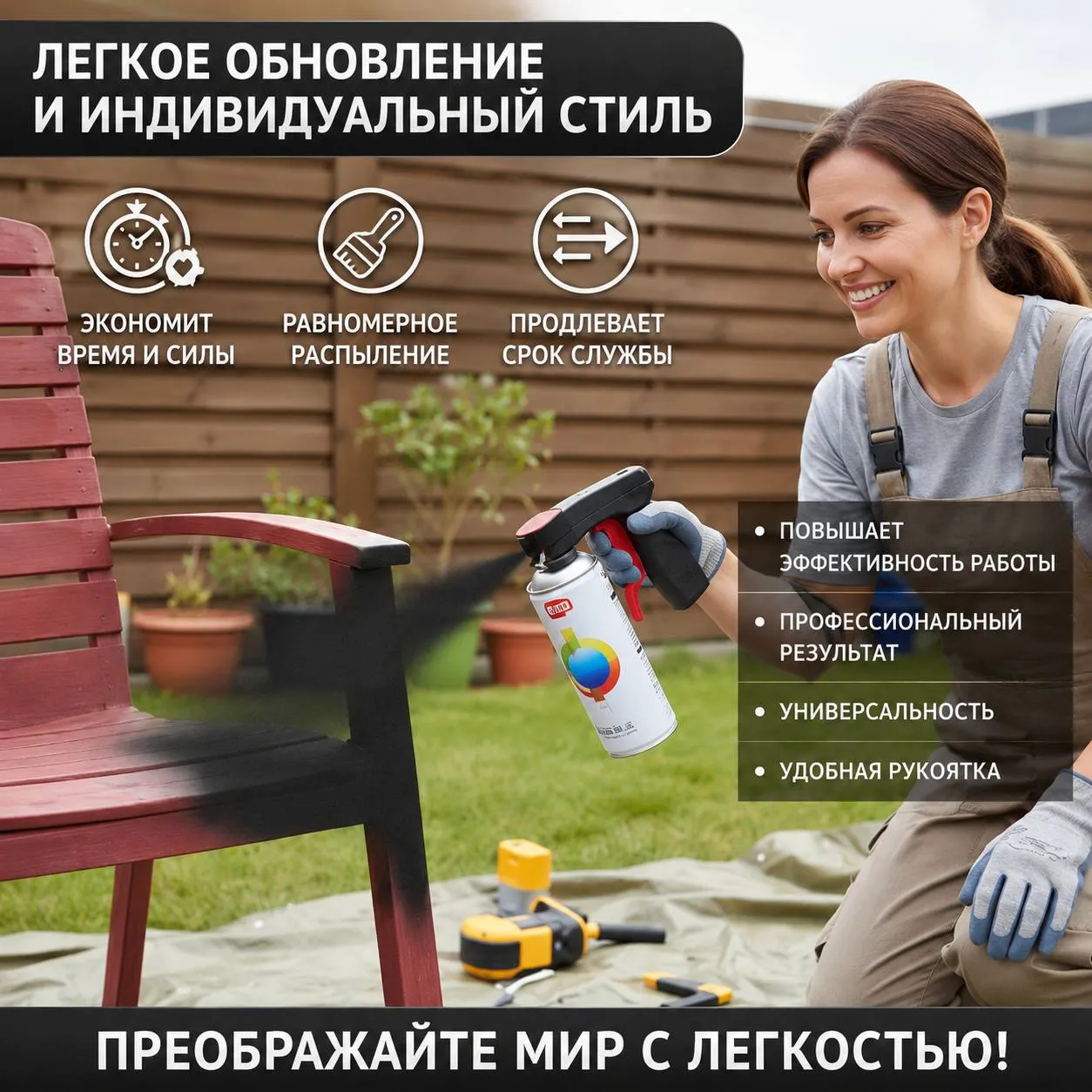 насадка-пистолет для аэрозольных баллонов