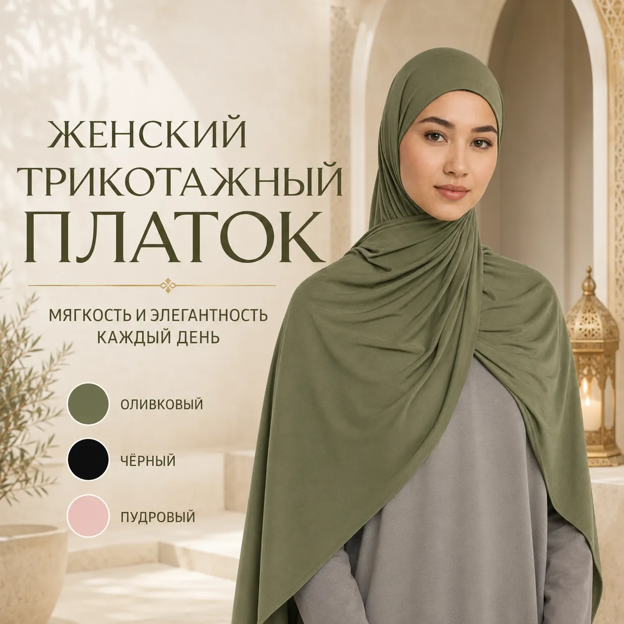 женский трикотажный платок