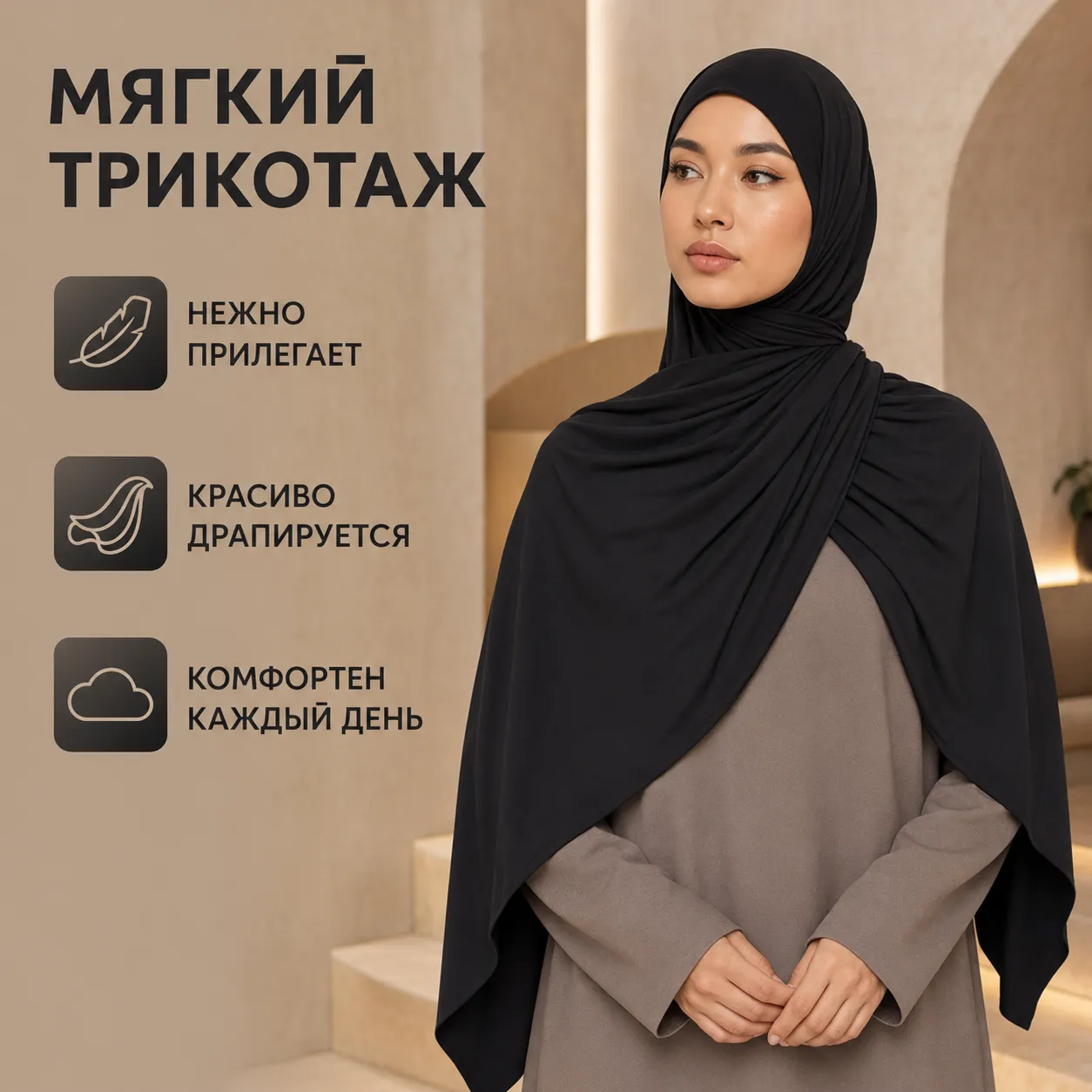 женский трикотажный платок