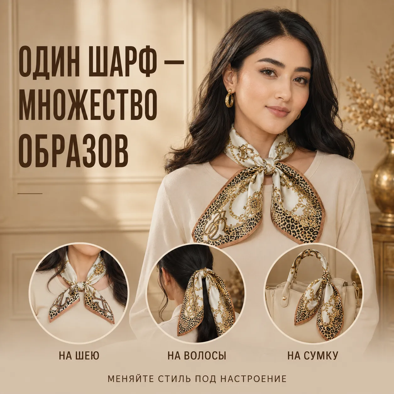 платок с принтом