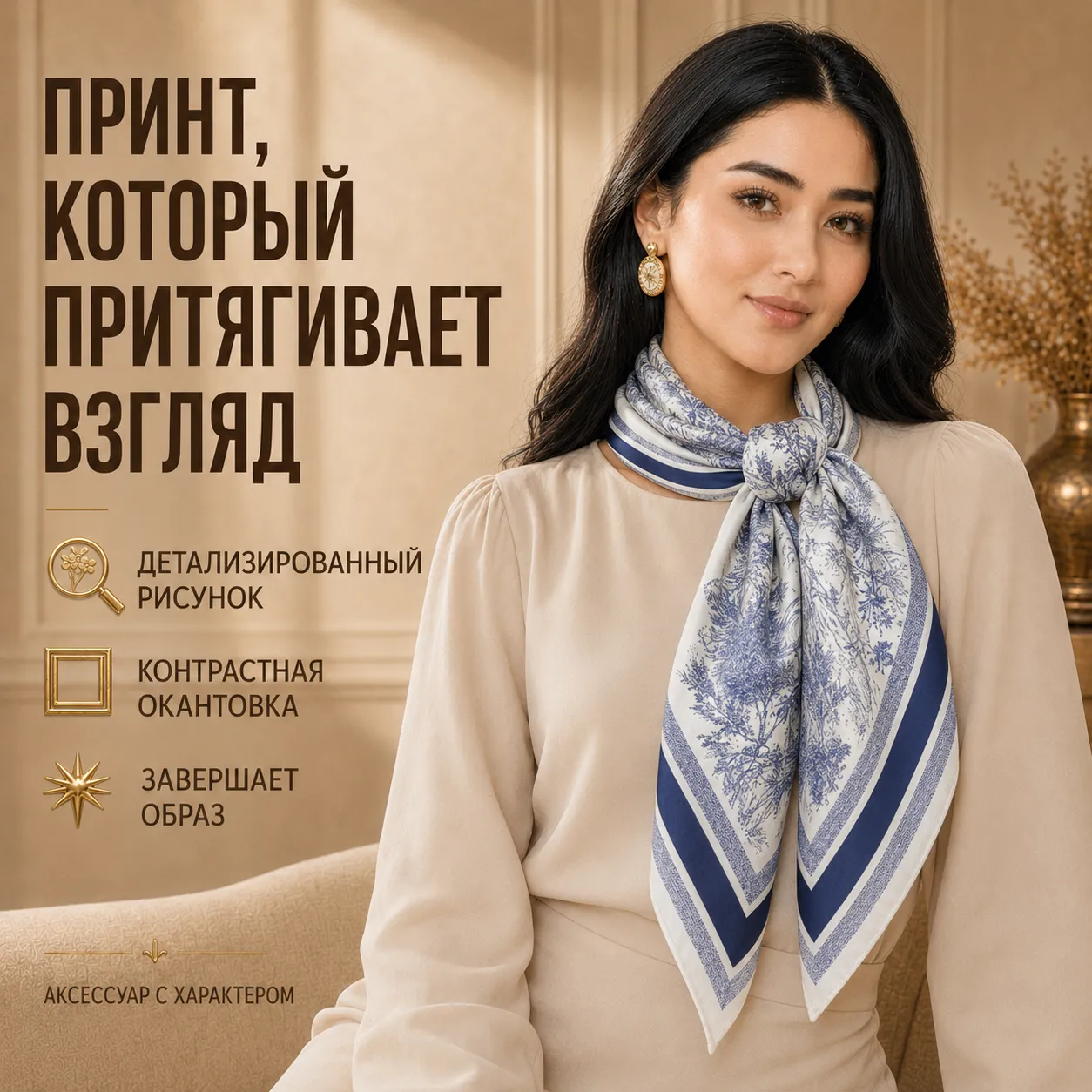 платок с принтом