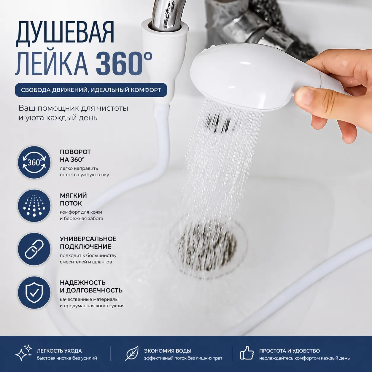 душевая лейка 360°