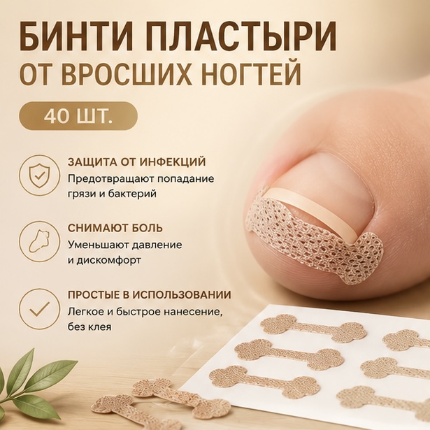 бинты против вросших ногтей 40шт.