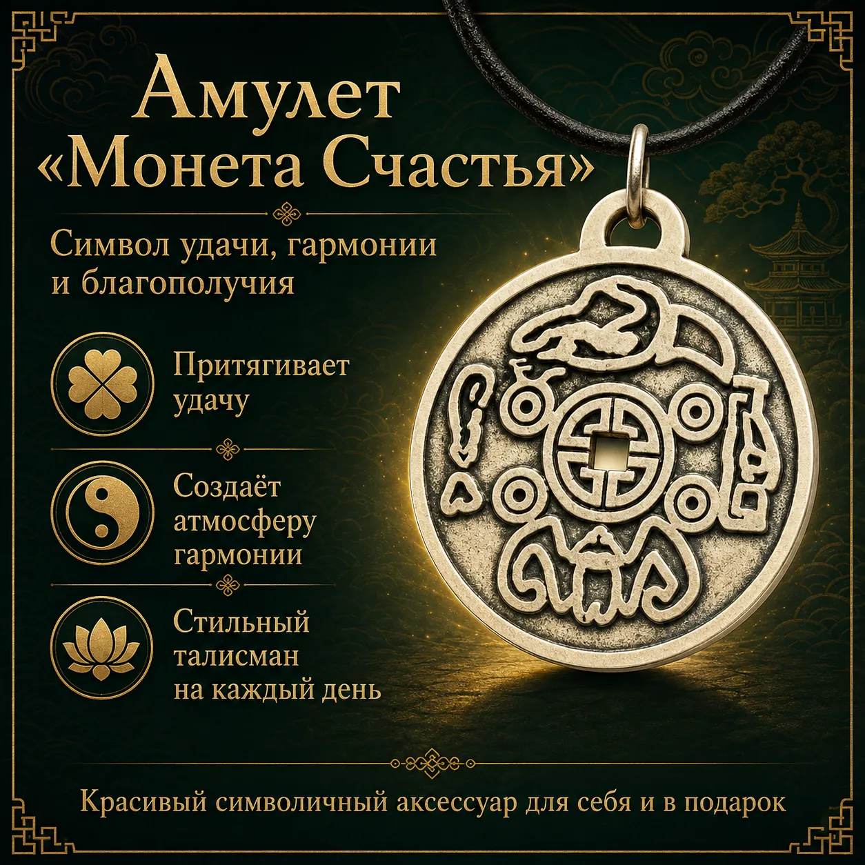 амулет монета счастья
