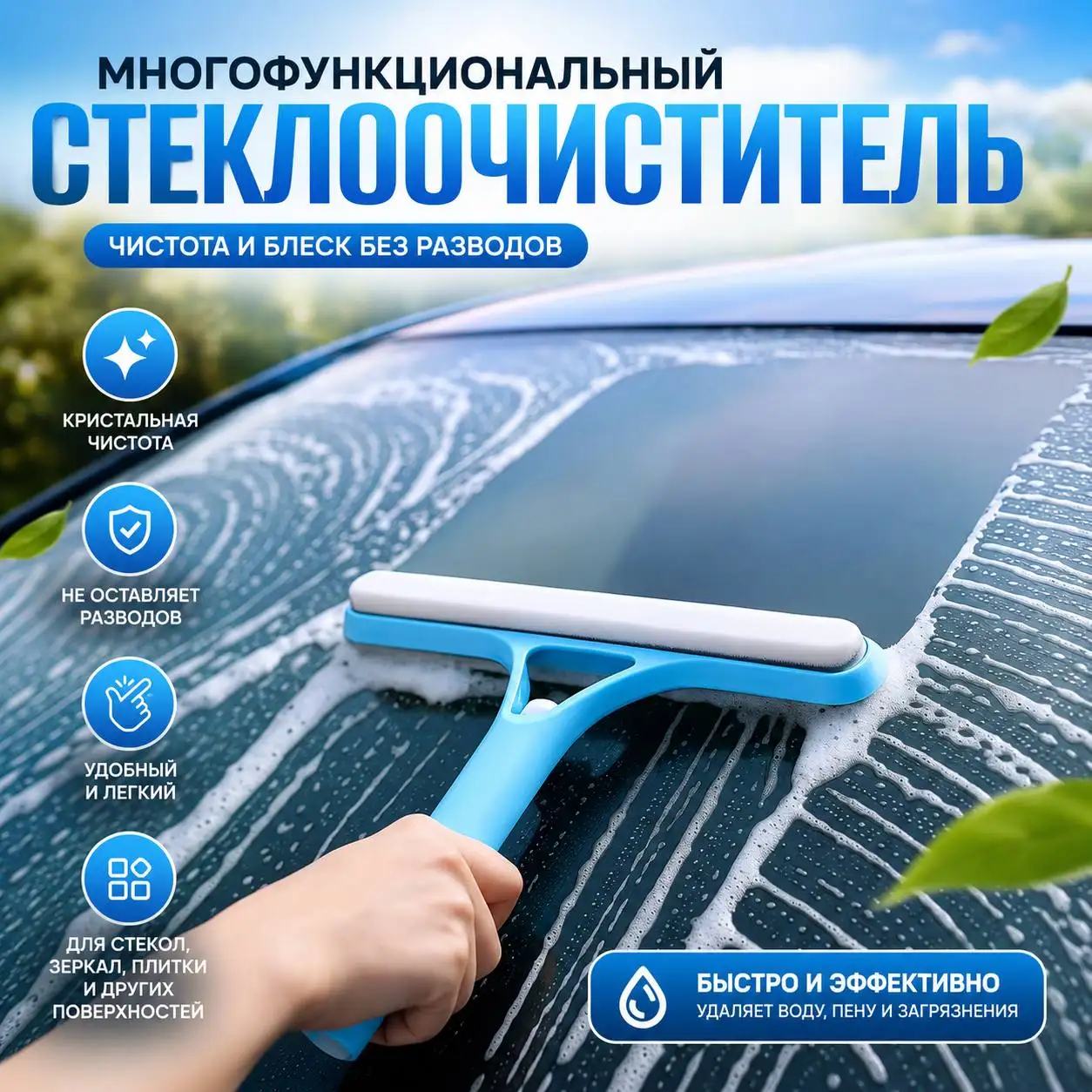 Многофункциональный стеклоочиститель 3 в 1
