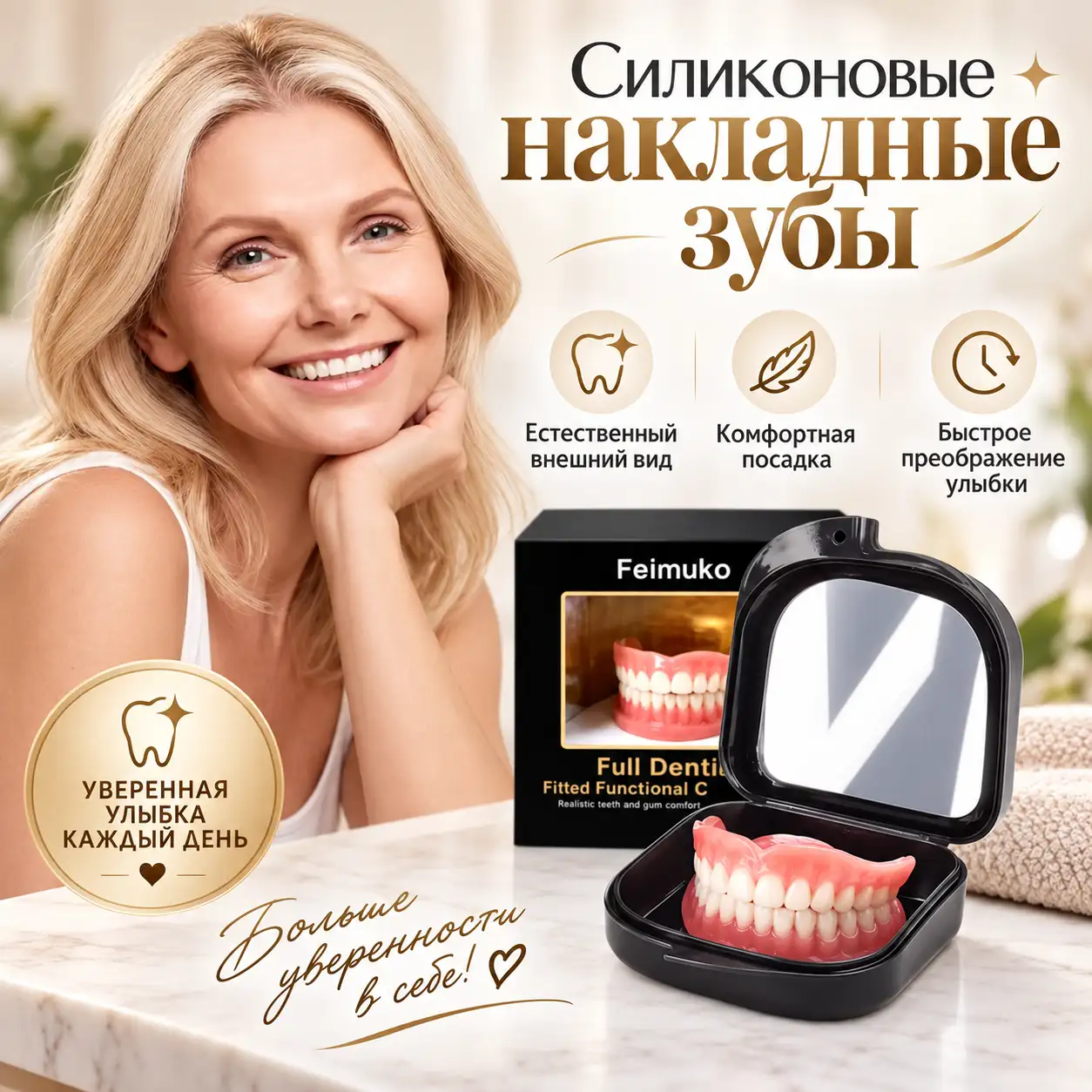 Силиконовые накладные зубы