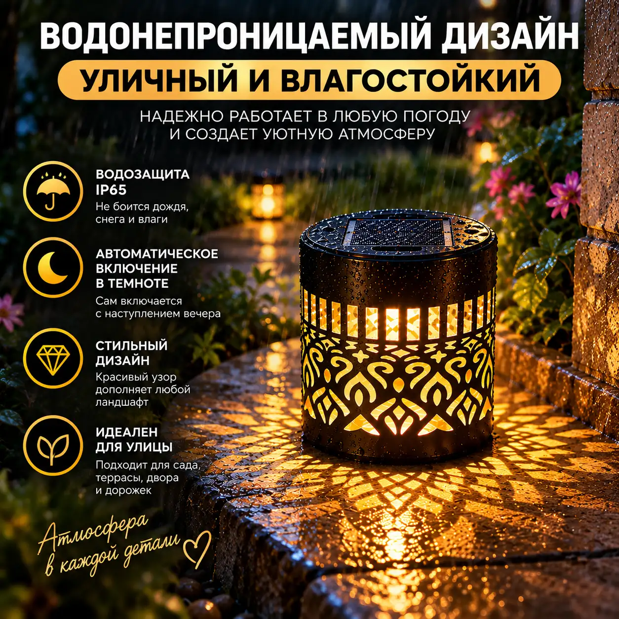 Создайте уютную атмосферу с декоративным светильником на солнечной батарее