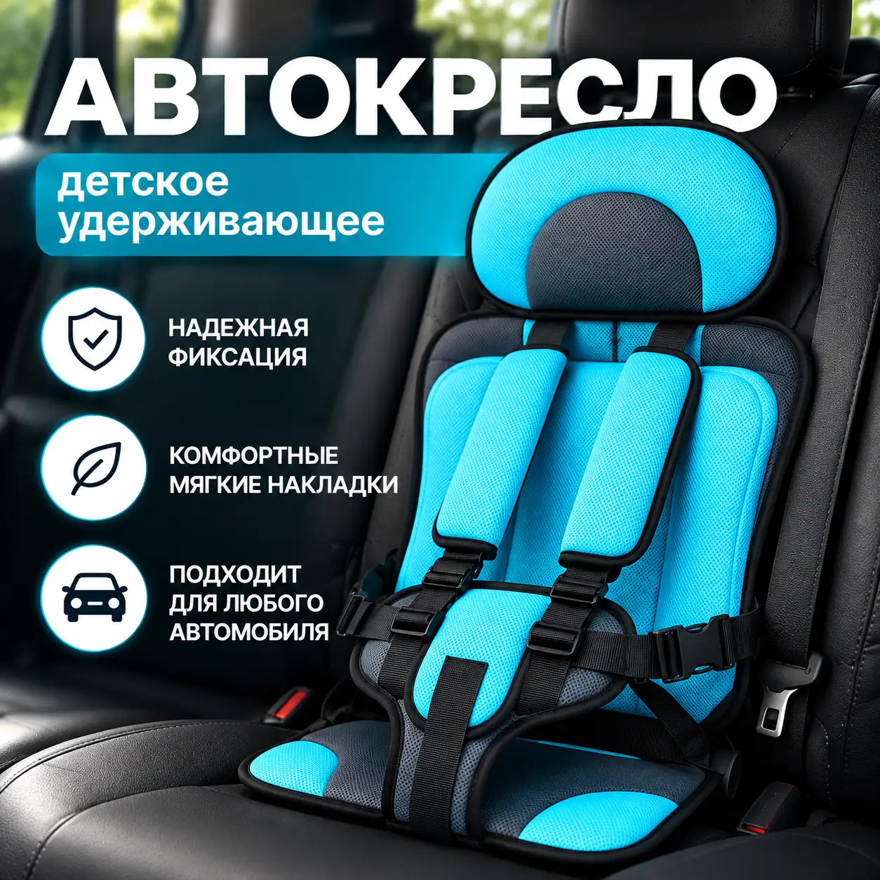 Детское бескаркасное автокресло