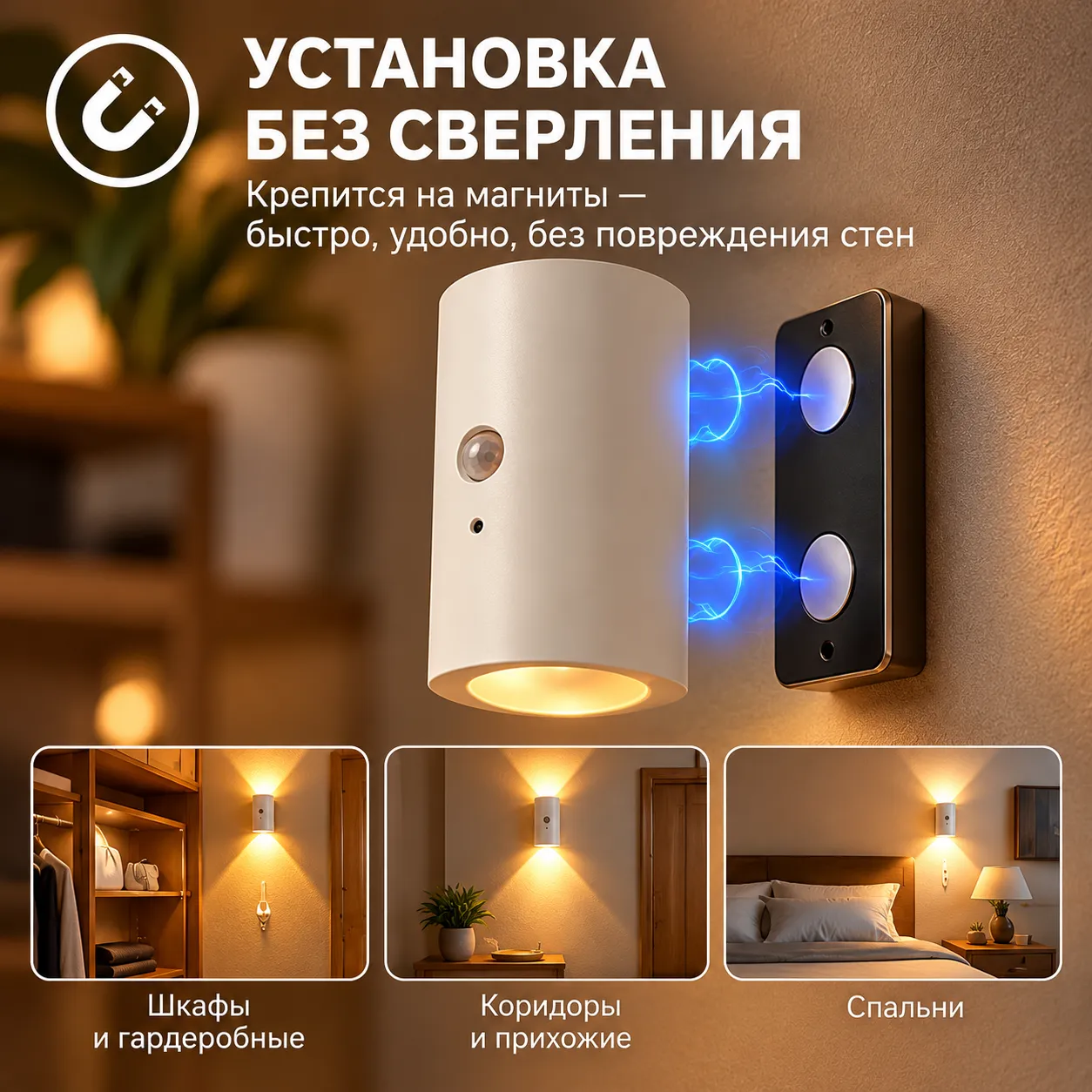 Cветильник с датчиком движения WallGlow